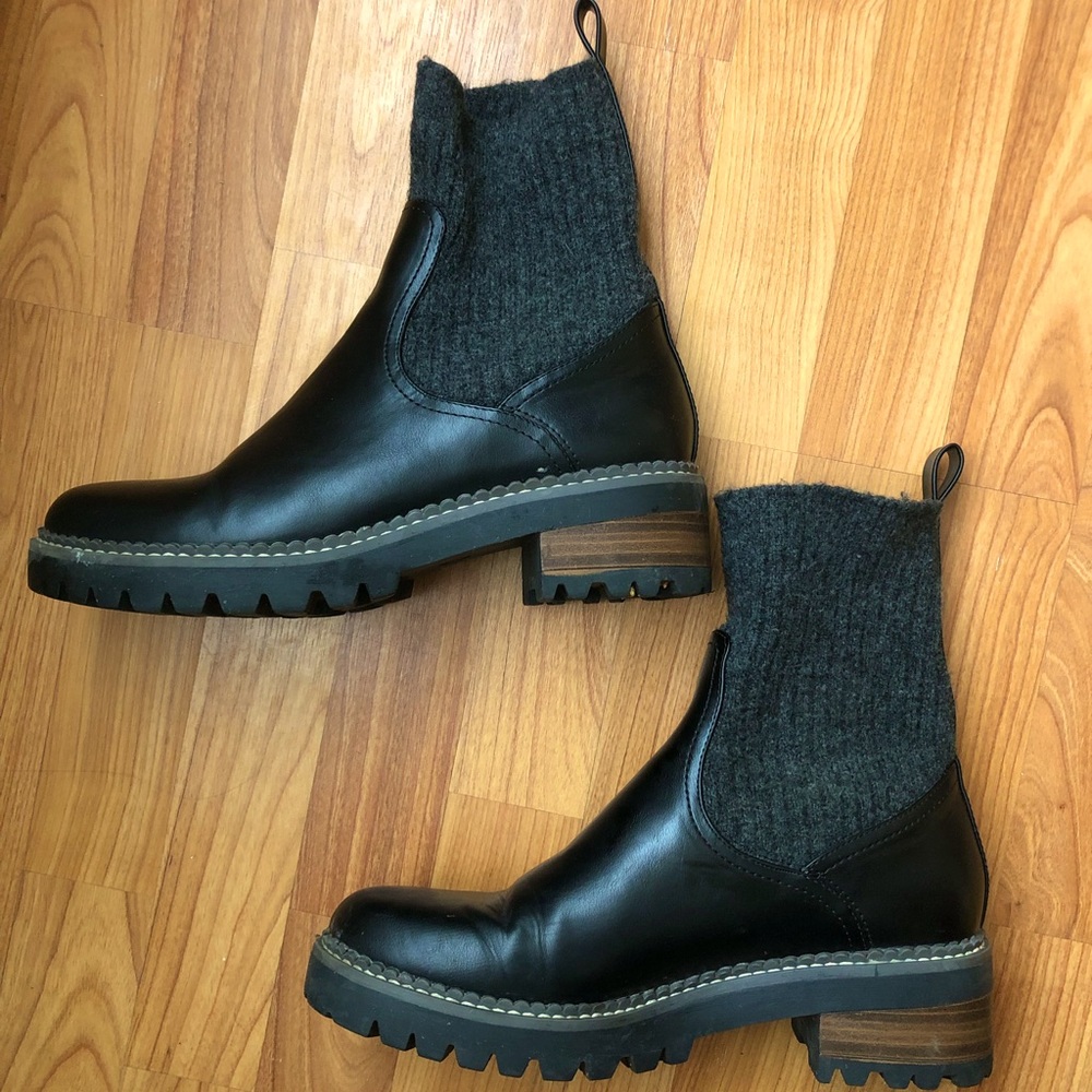 Universal Thread Daphne Sock Boot, Black, Size 10